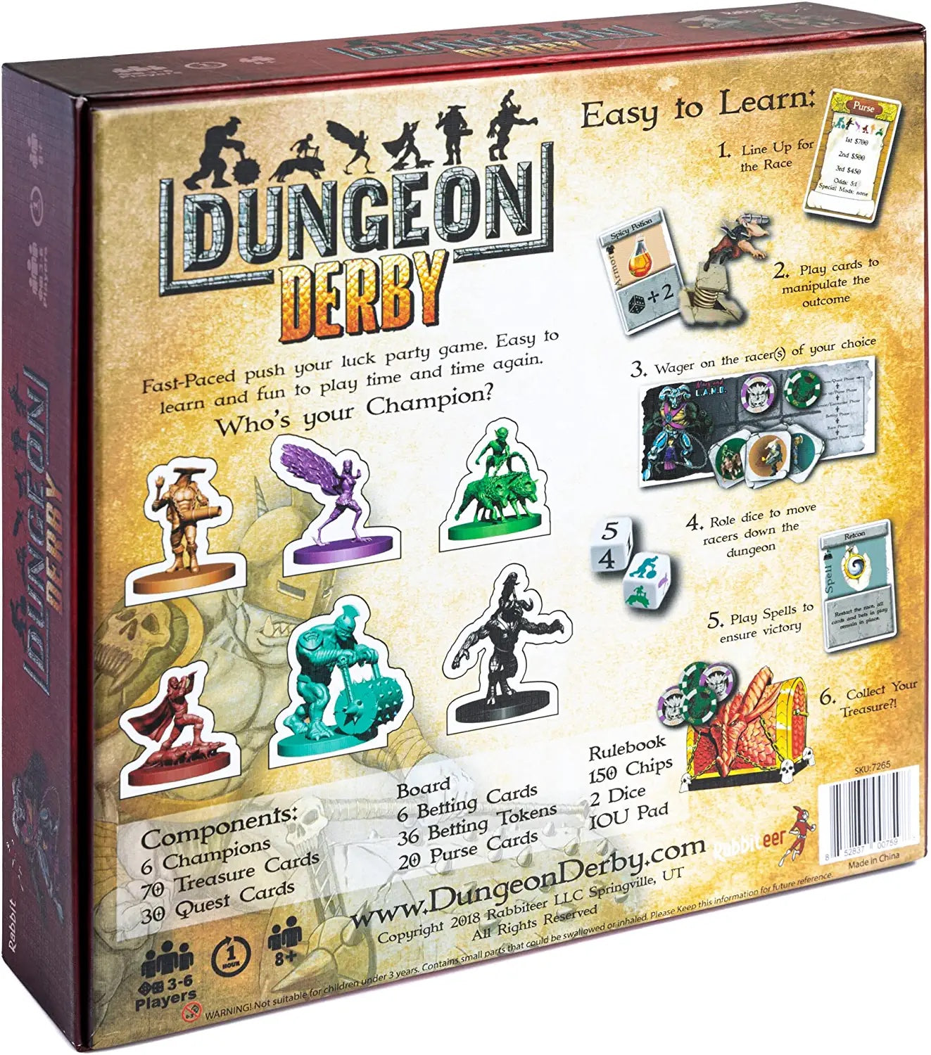 Deluxe Dungeon Derby Board Game