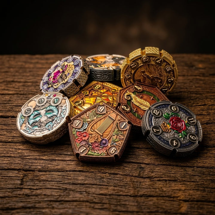 FlipDie Bard — Metal Dice Coin Set