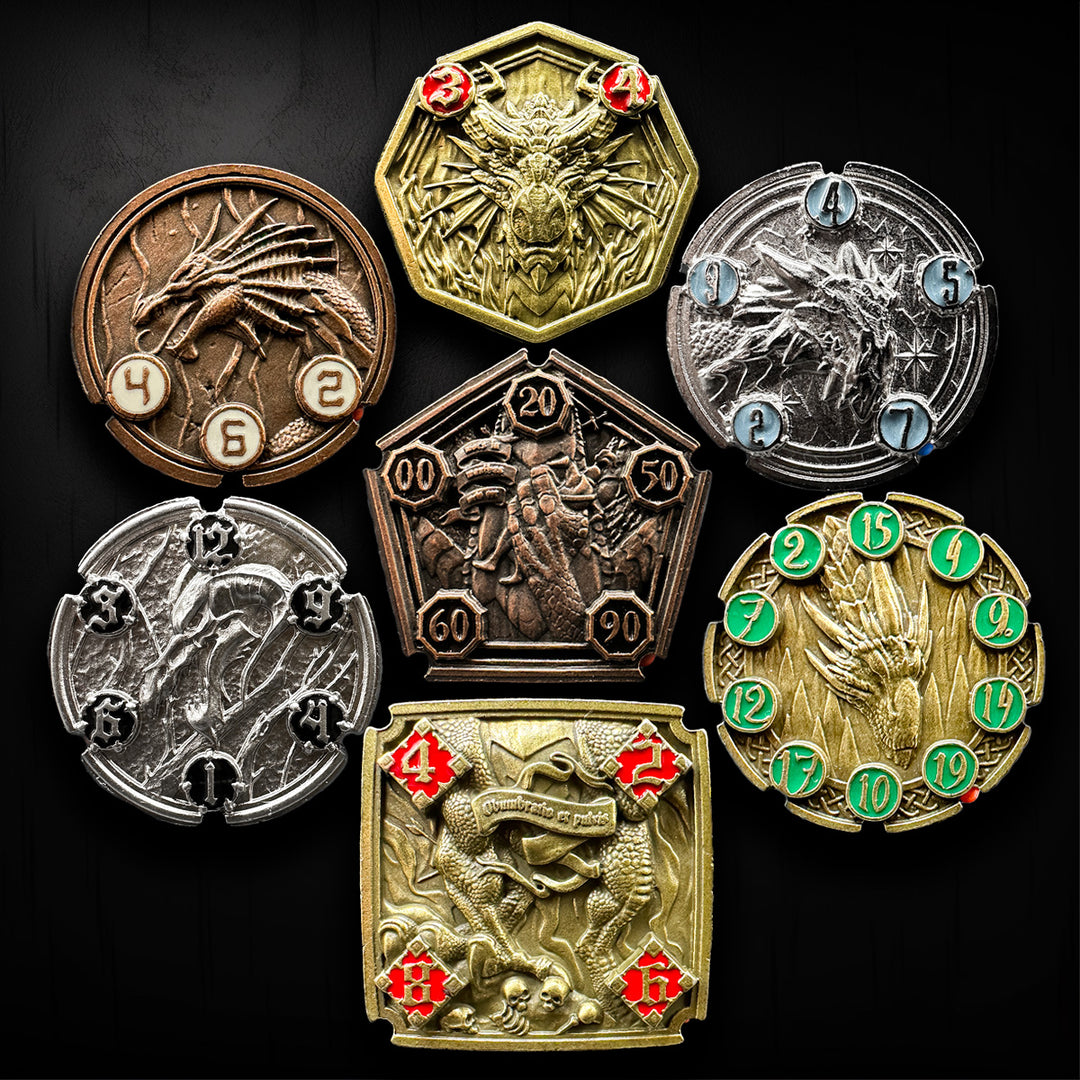 FlipDie Dragon — Metal Dice Coin Set