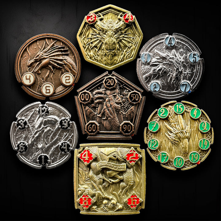 FlipDie Dragon — Metal Dice Coin Set