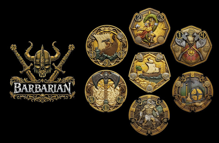 FlipDie Barbarian — Metal Dice Coin Set