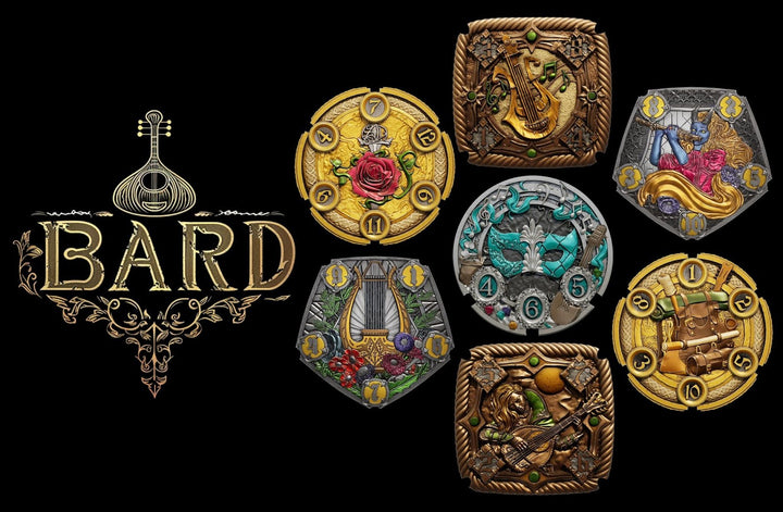 FlipDie Bard — Metal Dice Coin Set