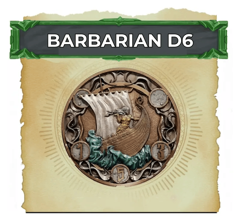 FlipDie Barbarian — Metal Dice Coin Set
