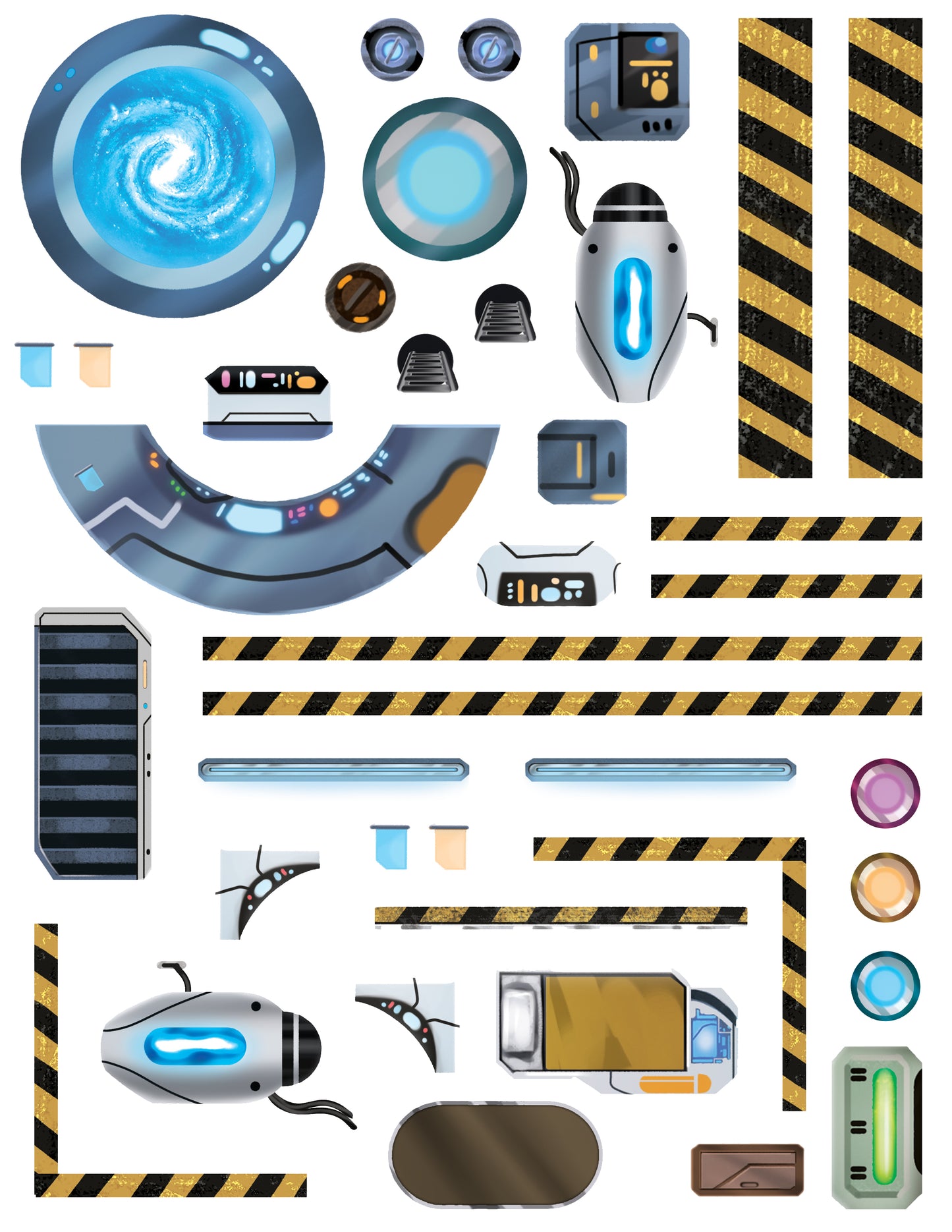 Sci-Fi Re-usable Sticker Sheet