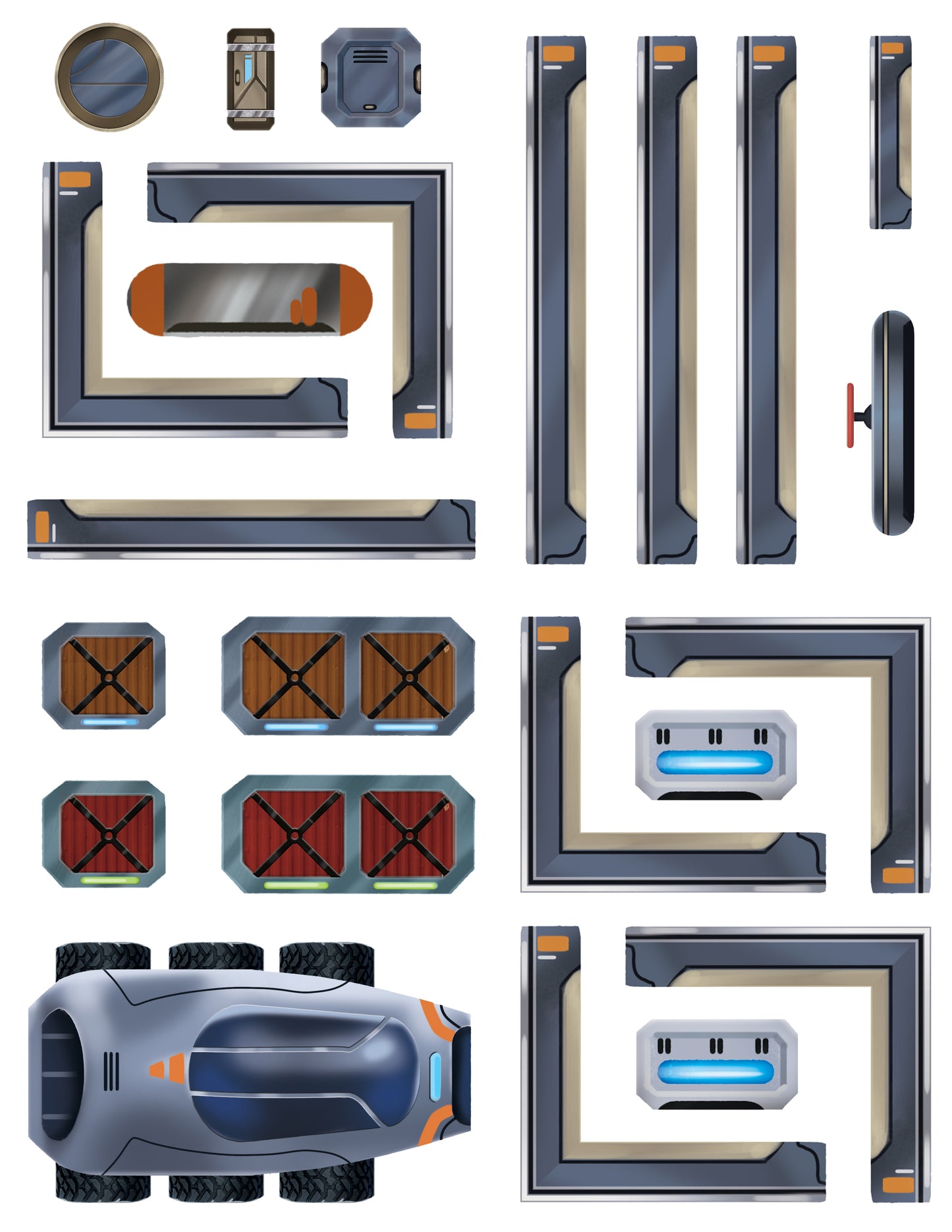 Sci-Fi Re-usable Sticker Sheet