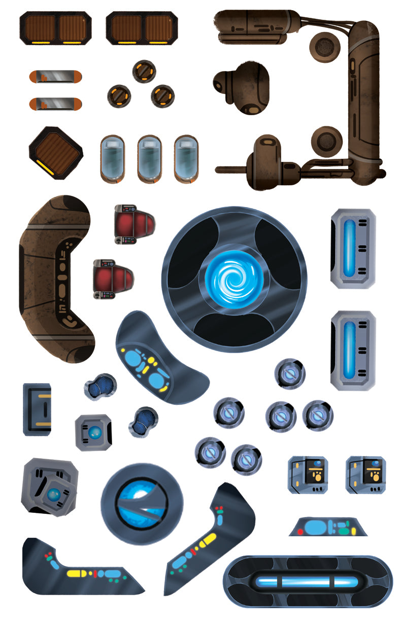 Sci-Fi Re-usable Sticker Sheet